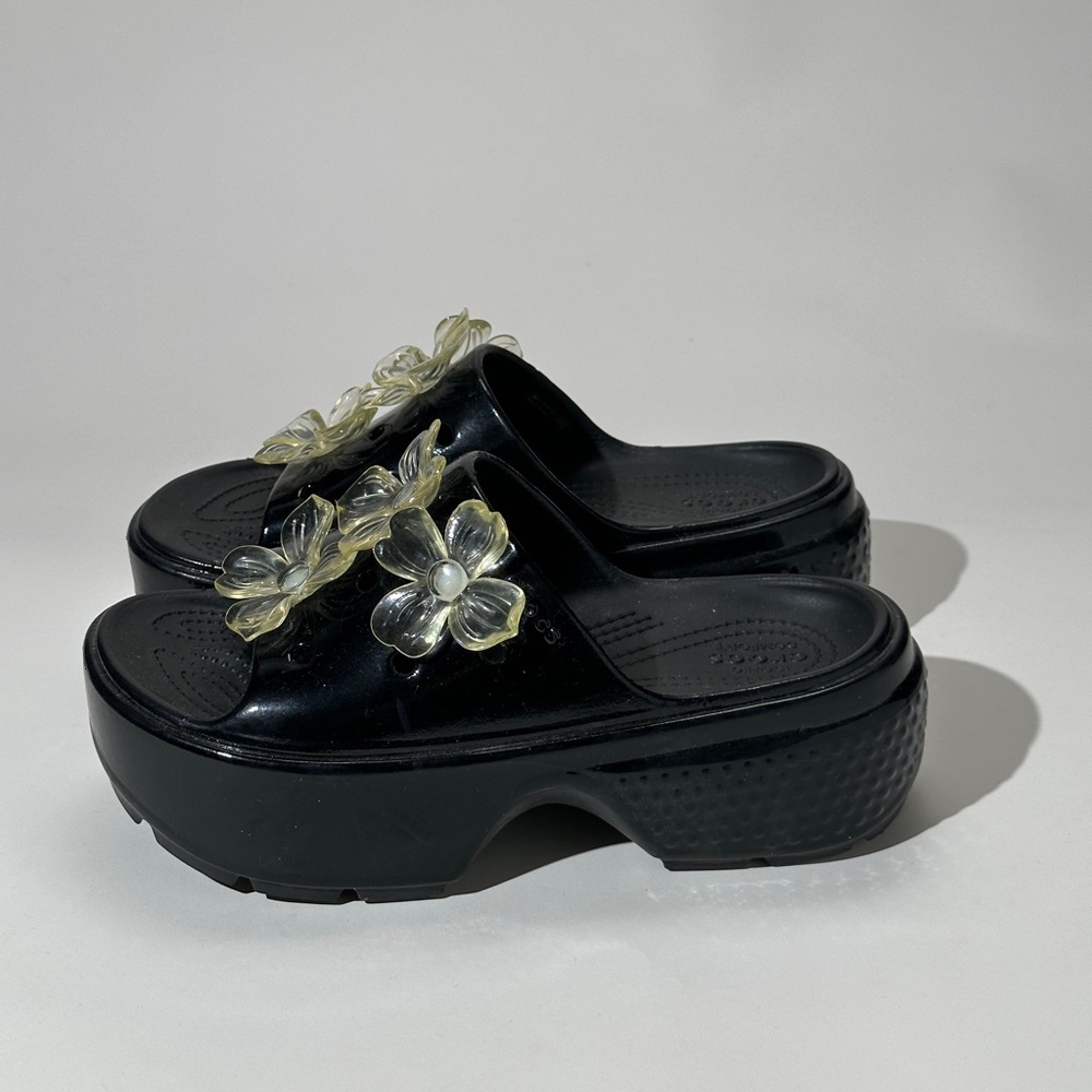 Crocs Stomp Hyper Floral Shine Slide Sandals - Woman’s Size 9